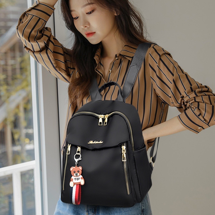 TAS RANSEL WANITA BACKPACK KOREA ANTI AIR HITAM GENDONG PUNGGUNG SEKOLAH KULIAH KERJA RAMASA TA602B5 IMPORT CEWEK REMAJA KEKINIAN MINI PREMIUM BATAM