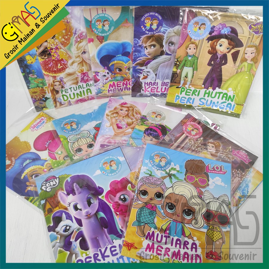 BUKU CERITA ANAK PEREMPUAN 3D KOMIK 3D KACAMATA 3 DIMENSI