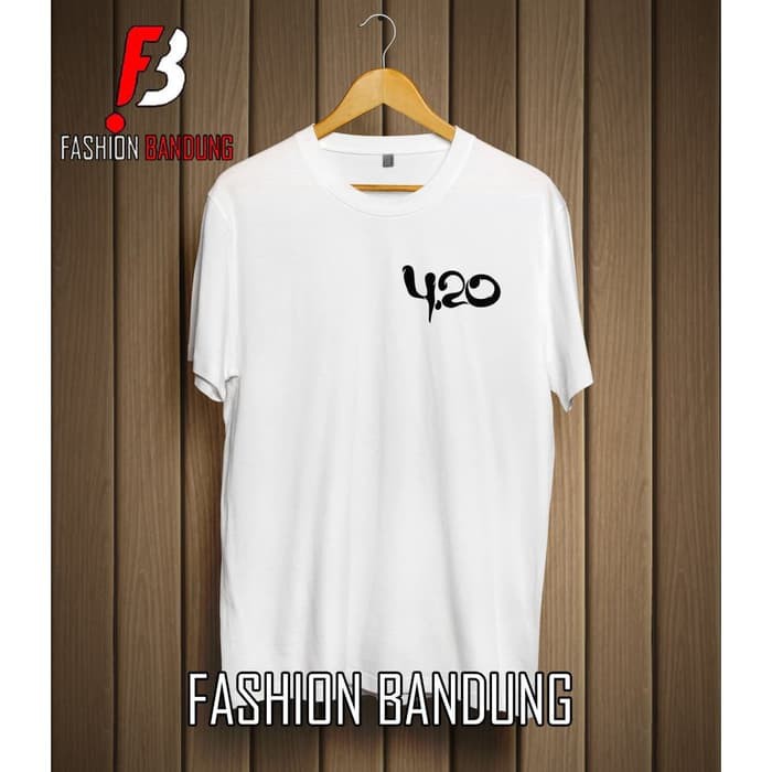 Kaos Tshirt Baju Combed 30S Distro LOGO KECiL 420 polos custom 4 20 Fourtwnty Fourtwenty indonesia