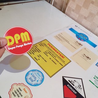 CETAK  STIKER  LABEL CHROMO VINYL  TRANSPARAN  A3 CUTTING 