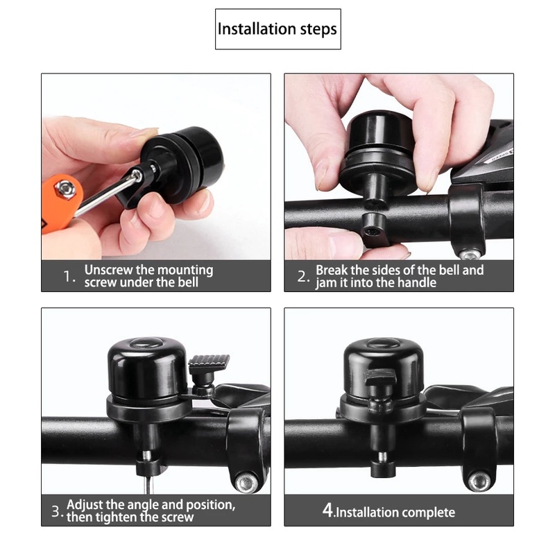 1 Set Bracket Bel Sepeda Bahan Tembaga Alloy Anti Air / Maling Portable