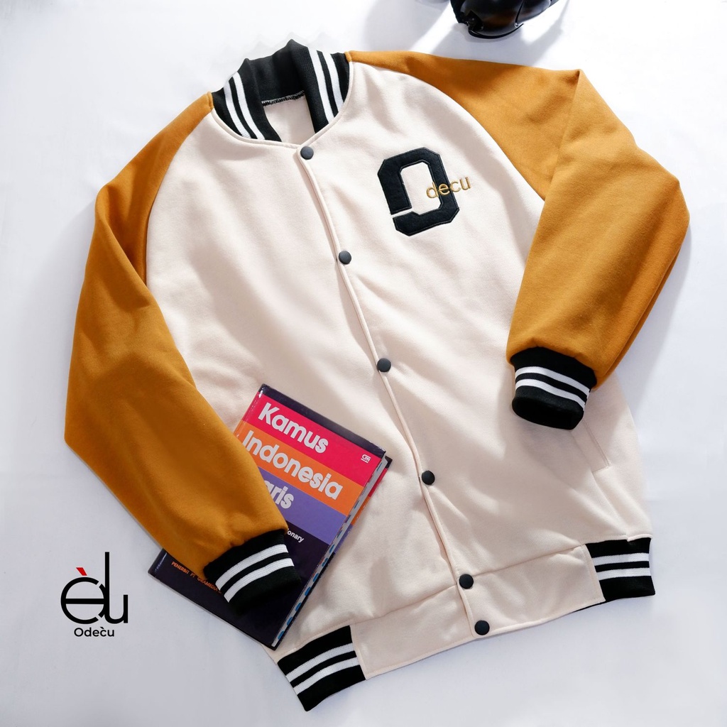 ODECU PREMIUM VARSITY VANILLA DARK MUSTARD WANITA PRIA