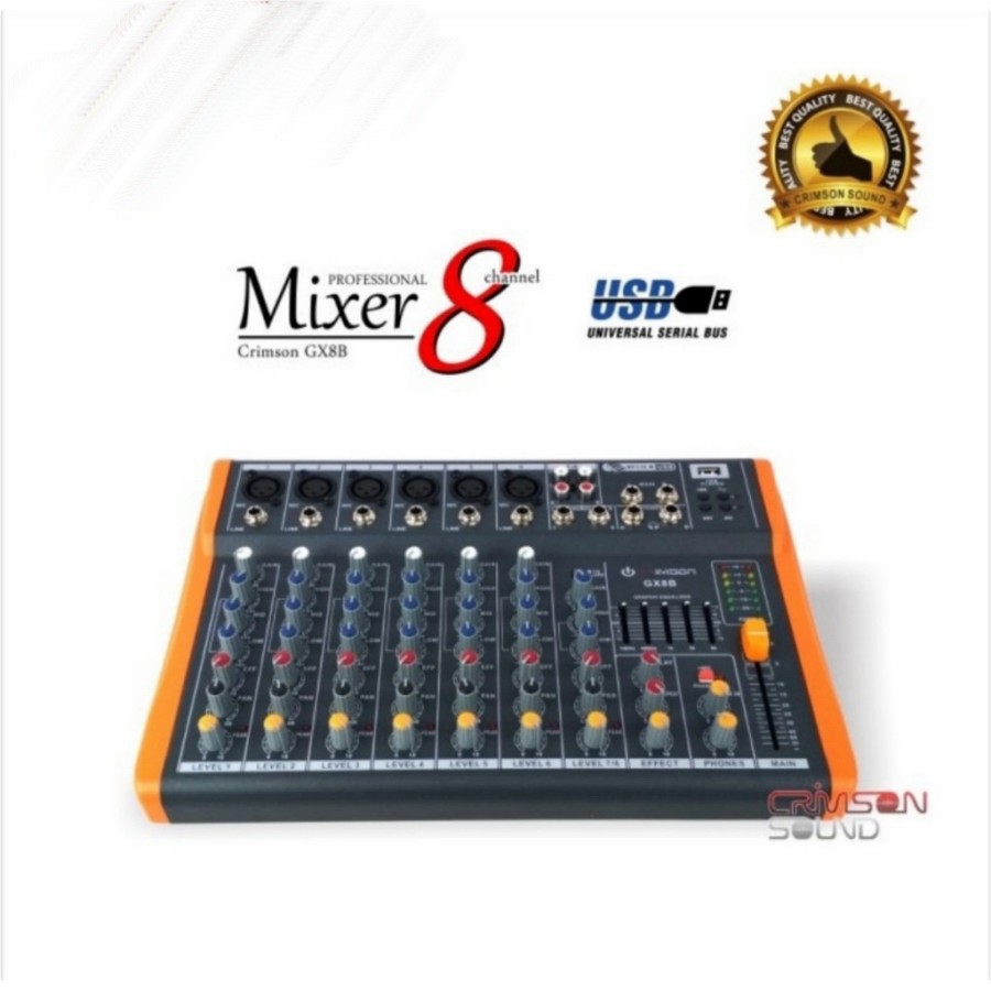 MIXER AUDIO 8 CHANNEL USB  CRIMSON GX8B - CRIMSON GX 8B ORIGINAL