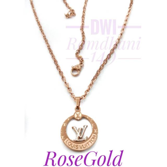 Kalung wanita Titanium Liontin Lv Best Quality