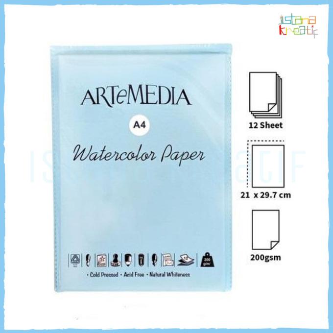 

Artemedia Watercolor Paper A4 | 12 Lembar