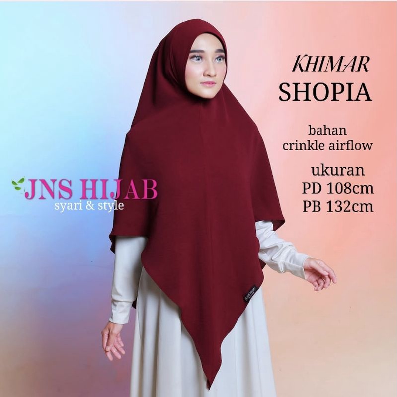 KHIMAR SHOPIA CRINKLE /HIJAB SYARI 1 LAPIS/ JILAB LV/KHIMAR PREMIUM/HIJAB CRINKLE AIRFLOW  JNS HIJAB
