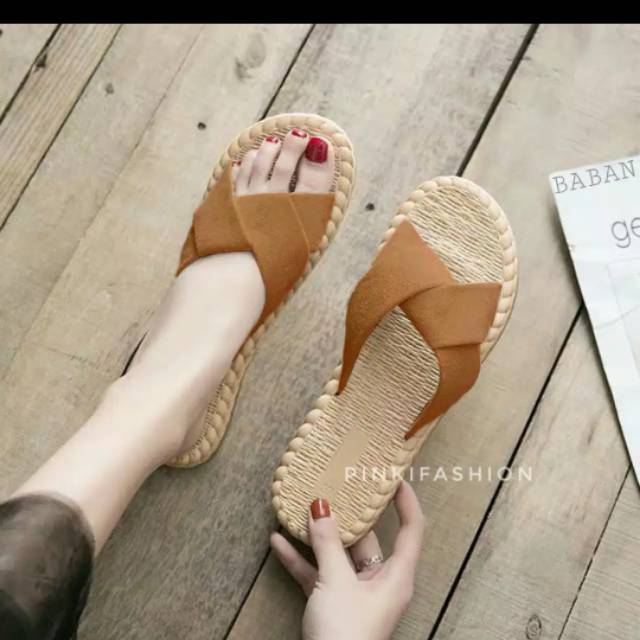 Sandal etnik suede