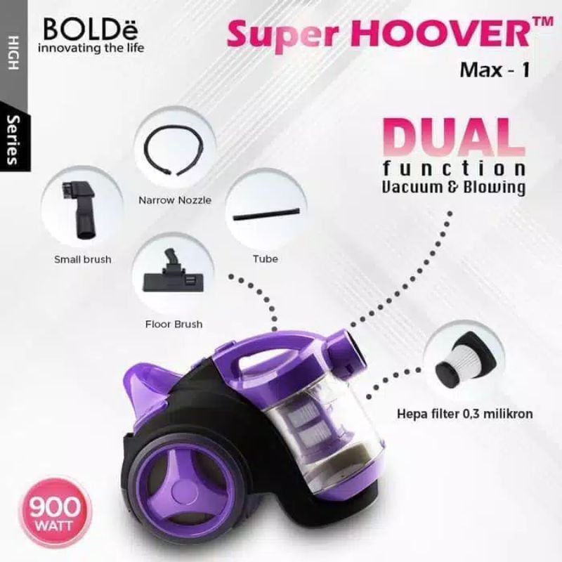 Vacum Cleaner / Penyedot Debu Bolde Super Hoover Max1 Dual Fungsi