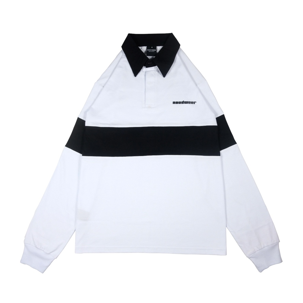 Noodweer | Rugby Shirt | White Black
