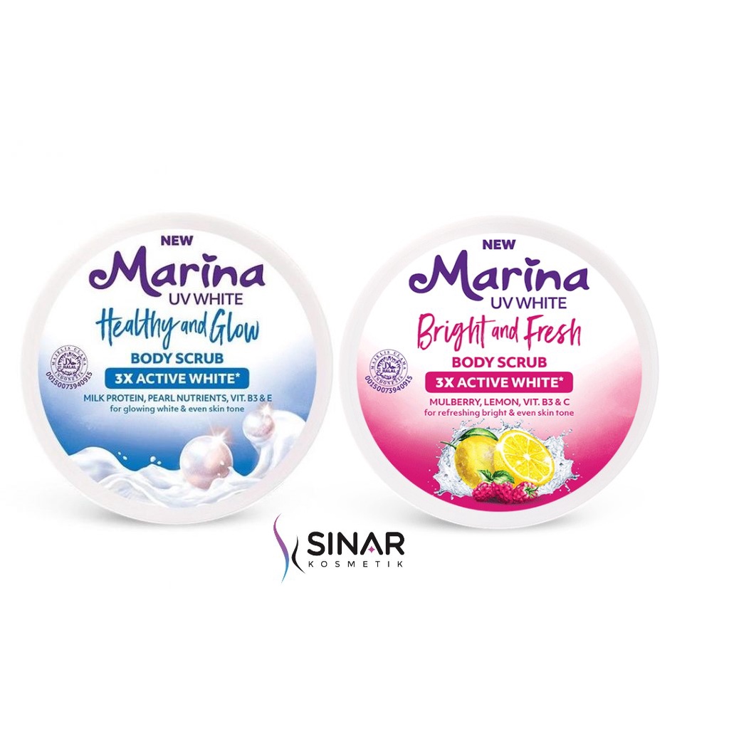 ✦SINAR✦ Marina UV White Scrub Bright &amp; Fresh - Healthy &amp; Glow 200ml