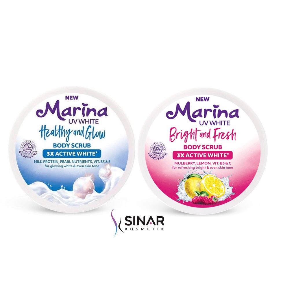 ✦SINAR✦ Marina UV White Scrub Bright &amp; Fresh - Healthy &amp; Glow 200ml