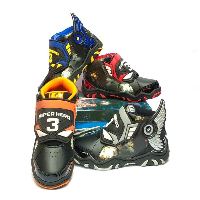 Ternew Sepatu Anak Sekolah Karakter TK PAUD Original FINOTTI HERO No. 27-31 Berkualitas