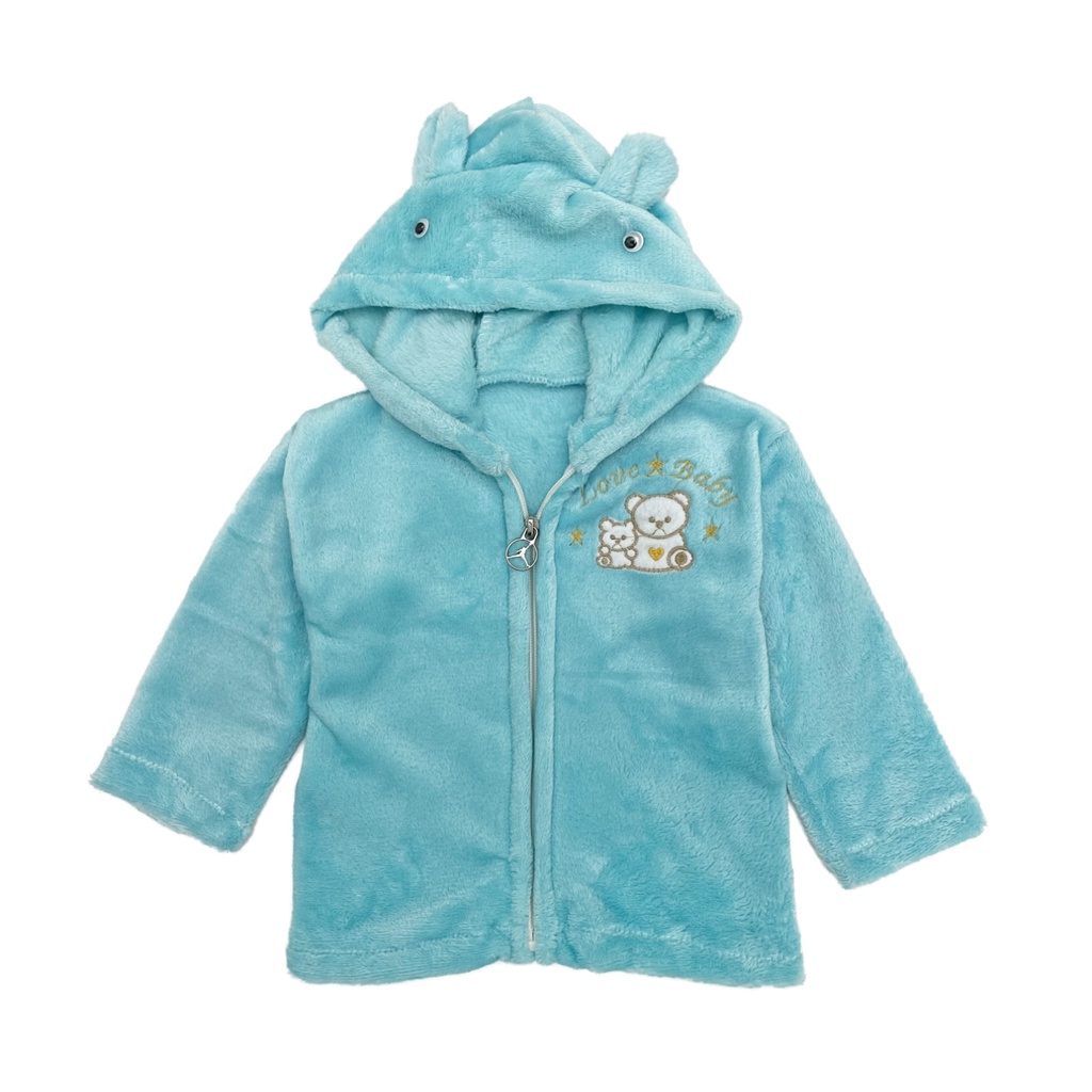 Jaket Bayi bulu sleting lembut nyaman berkualitas-3
