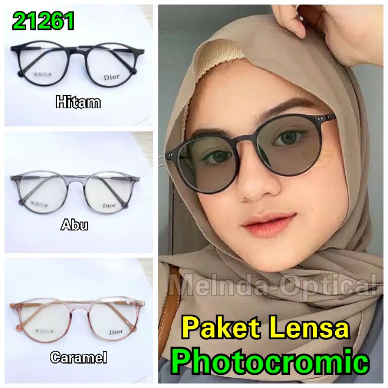 KACAMATA 21261 TERBARU,KACAMATA WANITA PHOTOCROMIC,KACAMATA MODEL KEKINIAN