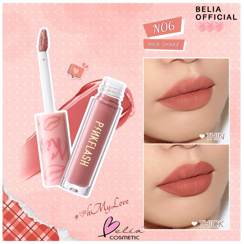 ❤  BELIA ❤ PINKFLASH KISS Lasting Matte Lip Cream OhMyKiss PF-L01 | Pink Flash | Matte | Lip Cream | BPOM