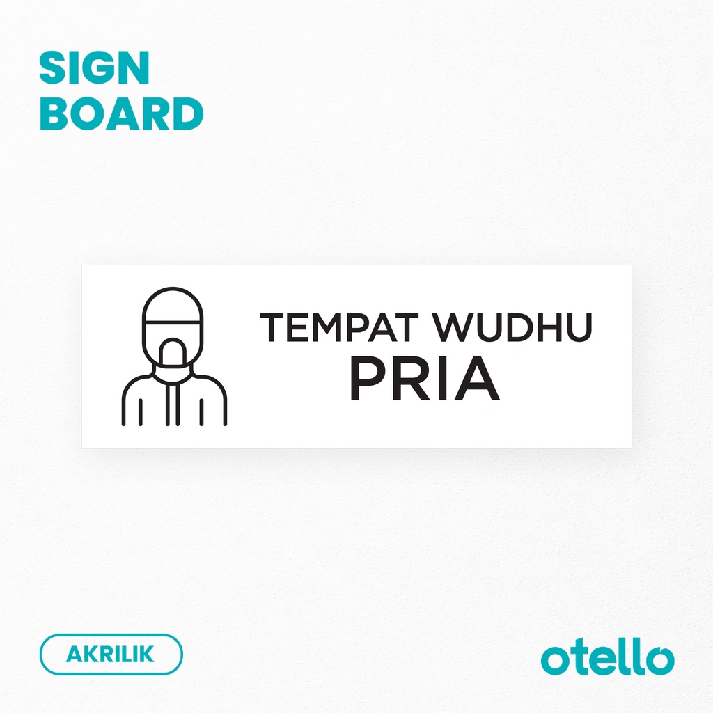 Sign Tempat Wudhu Pria Wanita Sign Board Wudu Mushola Akrilik UV Print Papan Nama Ruangan Petunjuk Ruang UV Print