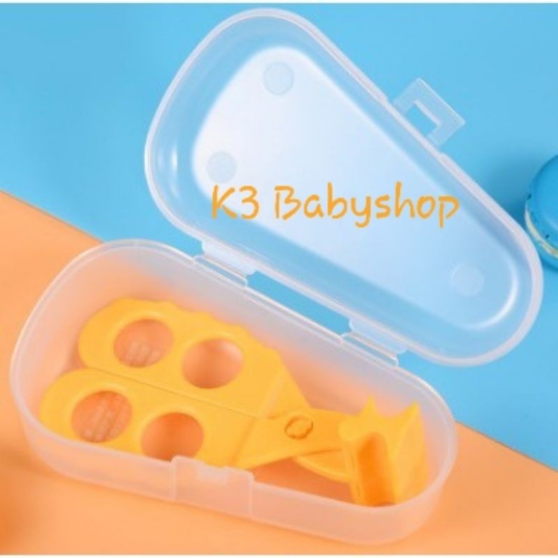 Baby Food Cutter Gunting Penghalus Makanan Bayi dgn box Travel MPASI baby food scissors travelling