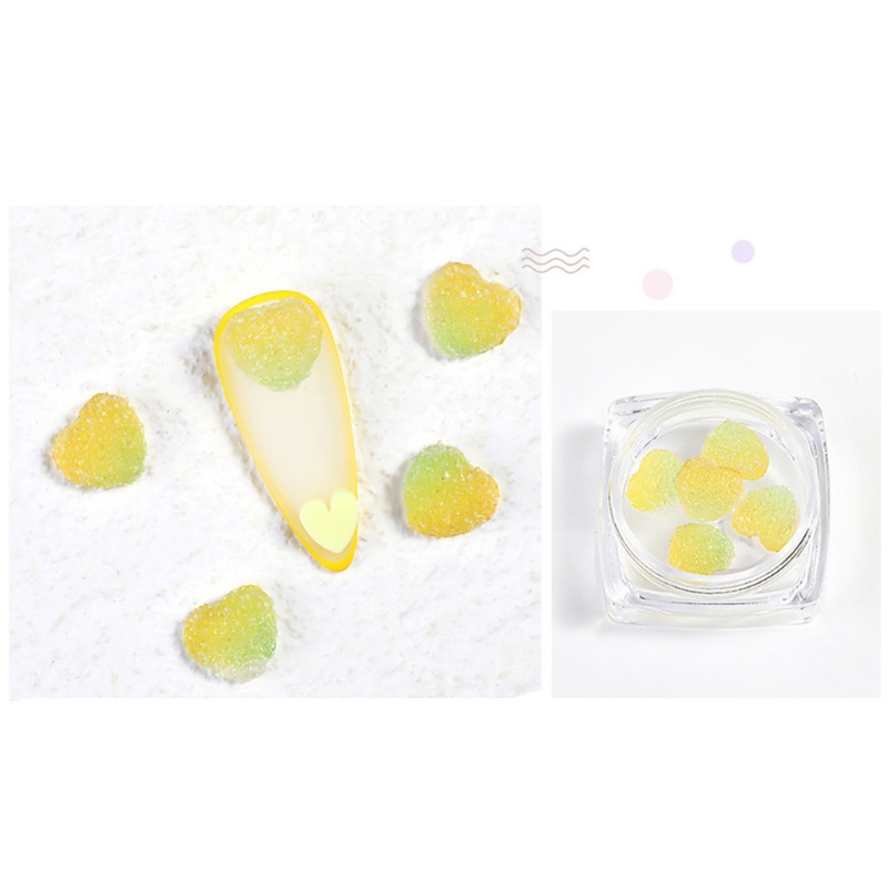 Siy 5pcs Stiker Kuku 3d Warna Permen Gradasi Bahan Resin Untuk Dekorasi Nail Art Charms