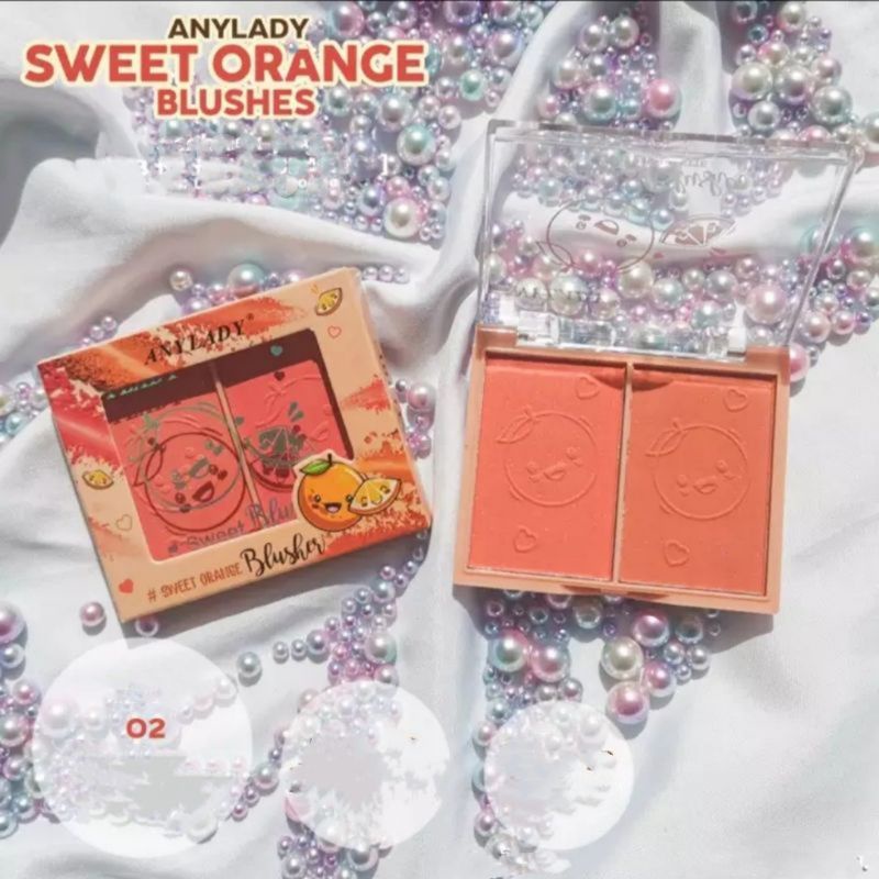 PROMO ECER!! BLUSHER ANYLADY / BLUSHON 2 WARNA No. 8133/877 SWEET ORANGE SWEET BLUSHER