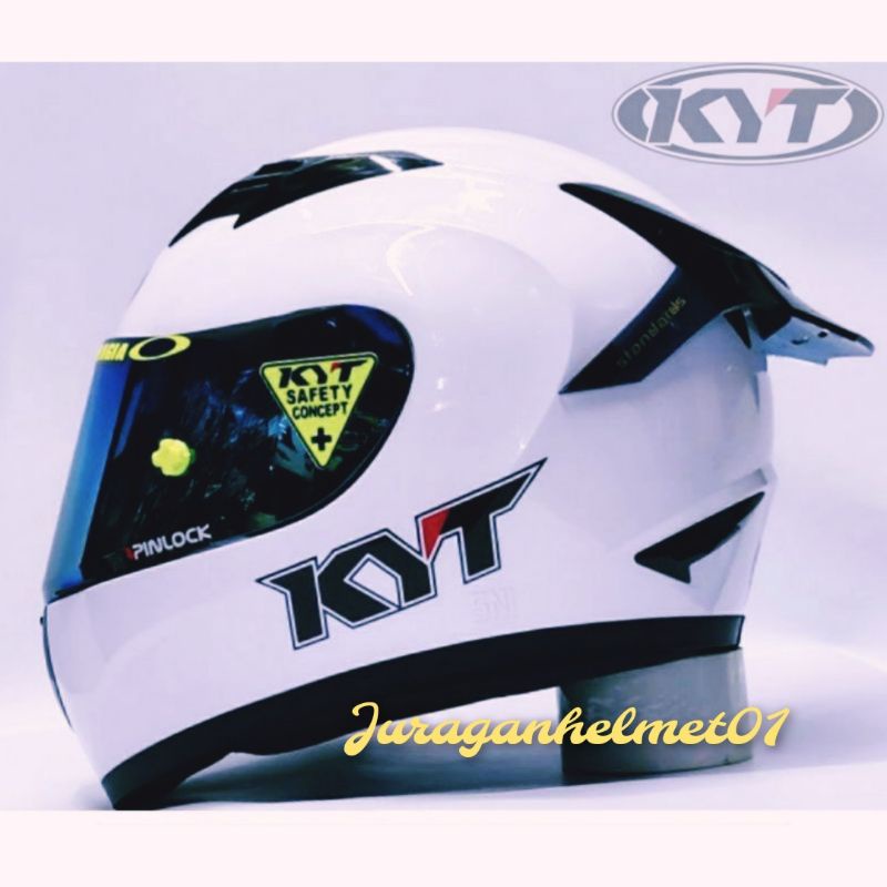 helm full face kyt r10 Paket Ganteng putih