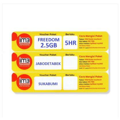 VOUCHER INDOSAT 2,5 gb INTERNET Voucher 2,5 gb JAKIRSHOPP
