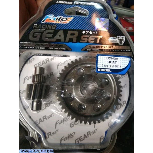 Rasio Gear Set Faito Racing Malaysia Vario 110 Beat Scoopy Spacy 13T 43 46 47 T Gigi Gir Ratio