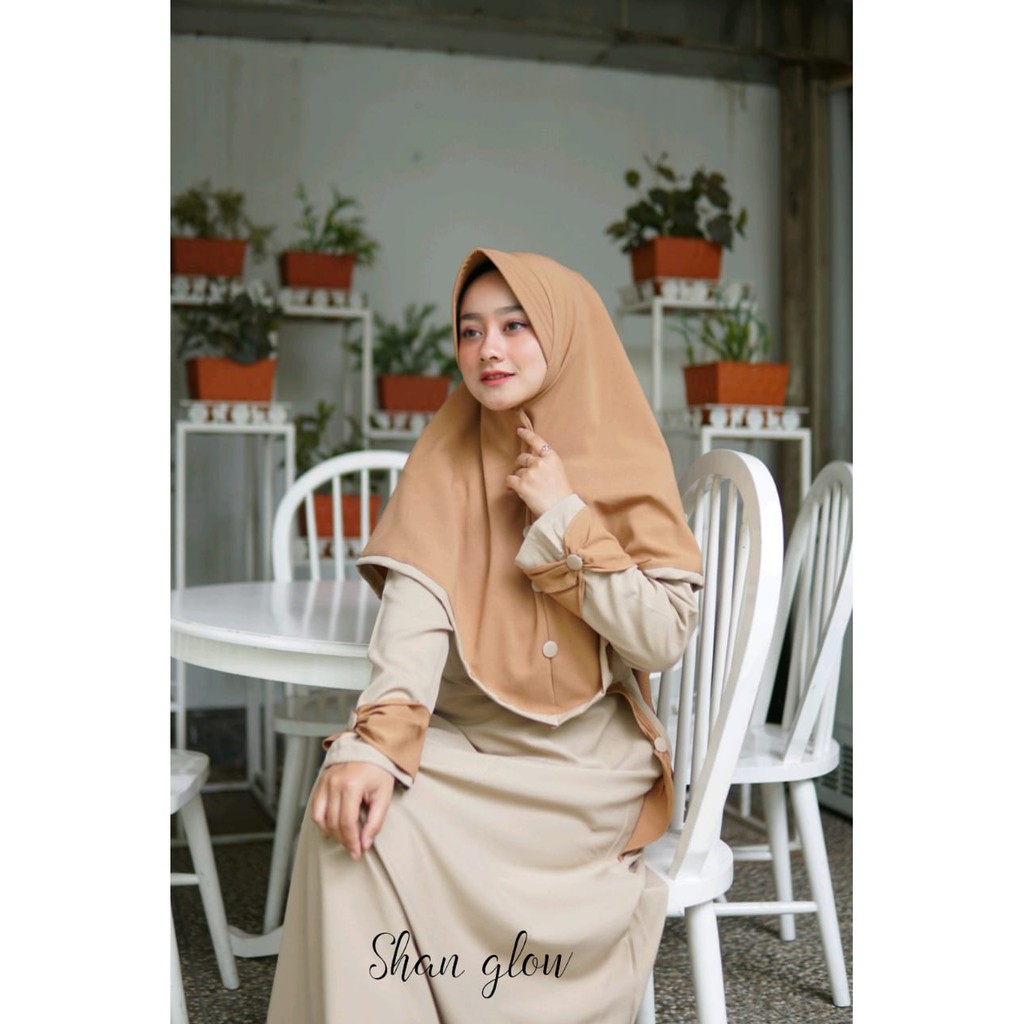 Itycrepe ZAHWA Set Khimar By shan glow Busana Muslim Wanita Syari