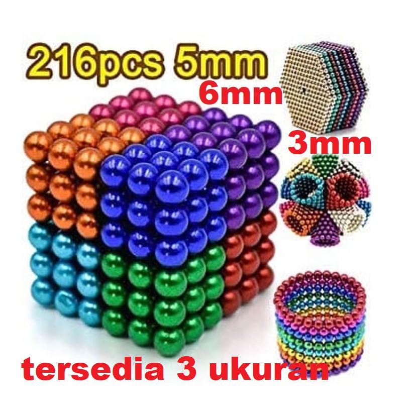 Magnetic Ball Warna Warni 216pcs Buckyballs Bola Magnet 