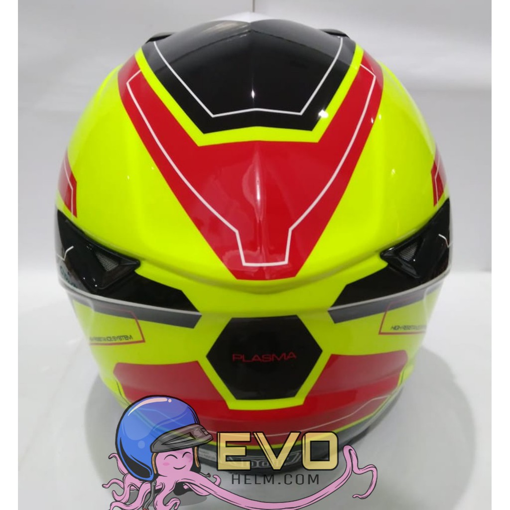 HELM ZEUS FULL FACE ZS-811 FLUO YELLOW / AL 5 RED - FREE SMOKE VISOR  ORIGINAL ( ONGKIR 2KG )