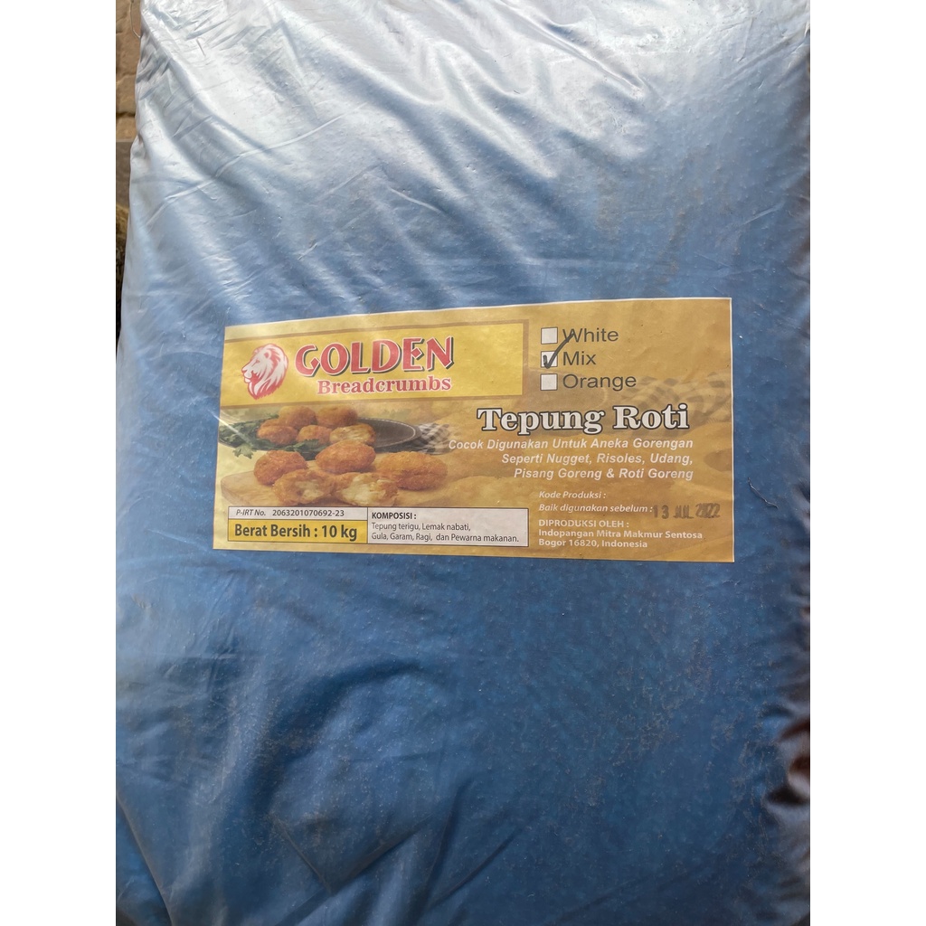 

Tepung Roti Panir Breadcrumbs Merk/Cap Golden Karung Netto 10KG