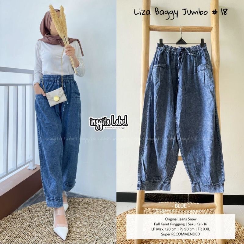 Liza Baggy CELANA WANITA JEANS KOREA STYLE