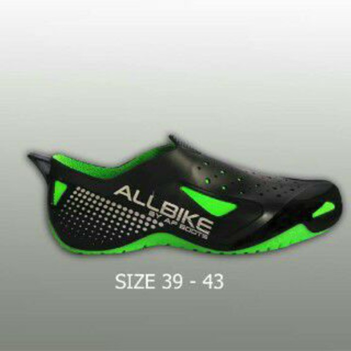 SEPATU HUJAN SEPEDA MOTOR ALLBIKE HIJAU Green AP BOOTS ORIGINAL bikers karet pvc