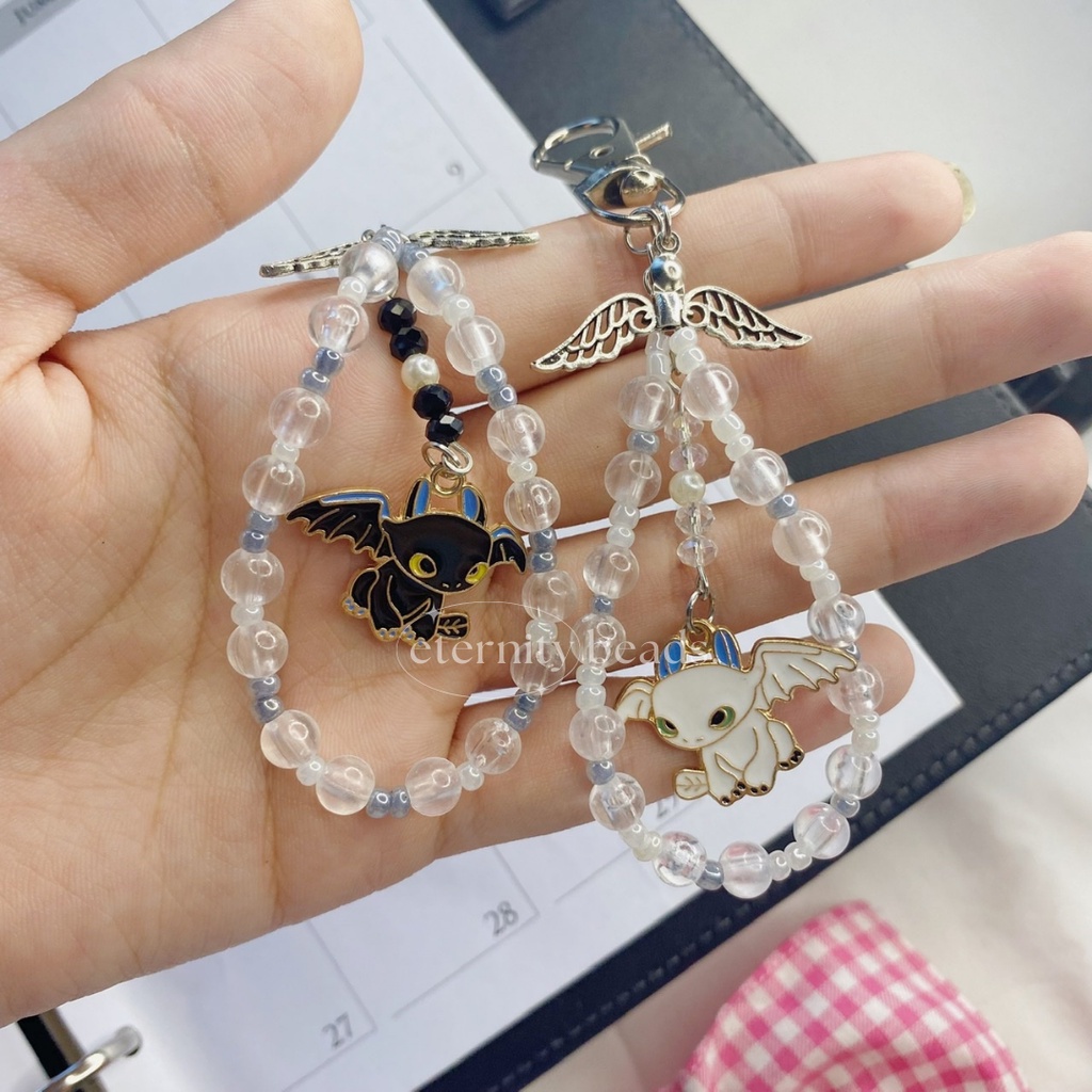 Tecnic_Capital How To Train Your Dragon Keychain Keyring Couple Gantungan Kunci Pasangan Nightfury &