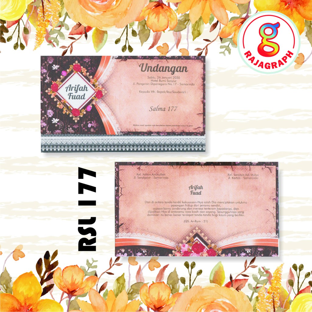 UNDANGAN PERNIKAHAN MURAH CANTIK ELEGAN UNIK LUCU CUSTOM