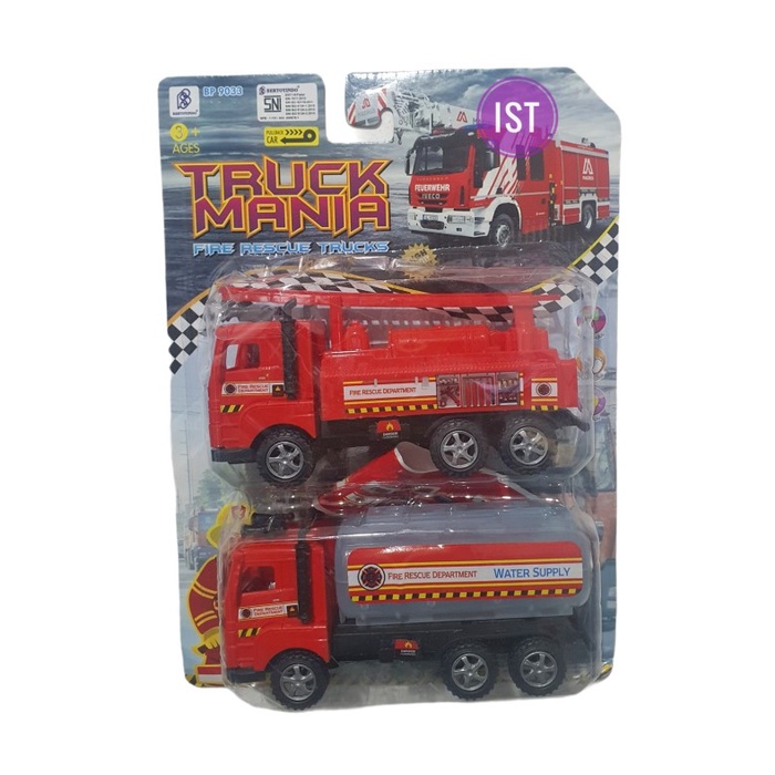 Mainan Truck Mania Fire Rescue Truck Pemadam 2 pcs No.BP9033