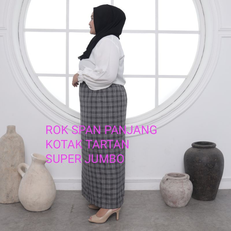 Rok span tartan kotak korean style Rok tartan panjang kotak zira skirt fashion wanita