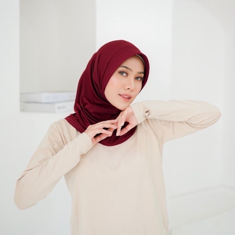HIJAB INSTAN SPORT / HIJAB VOLLY-Maron