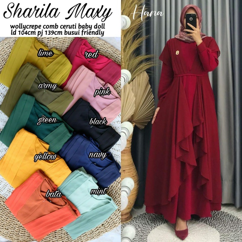 SHARILA MAXY >> GAMIS HIJAB ELEGANT >> DRESS HIJAB KKINIAN >> BAJU HIJAB TERBARU