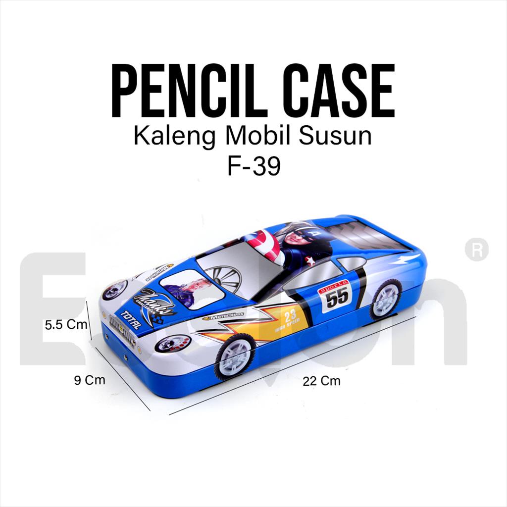 Kotak Pensil Kaleng F39 3susun Mobil Fancy karakter-2