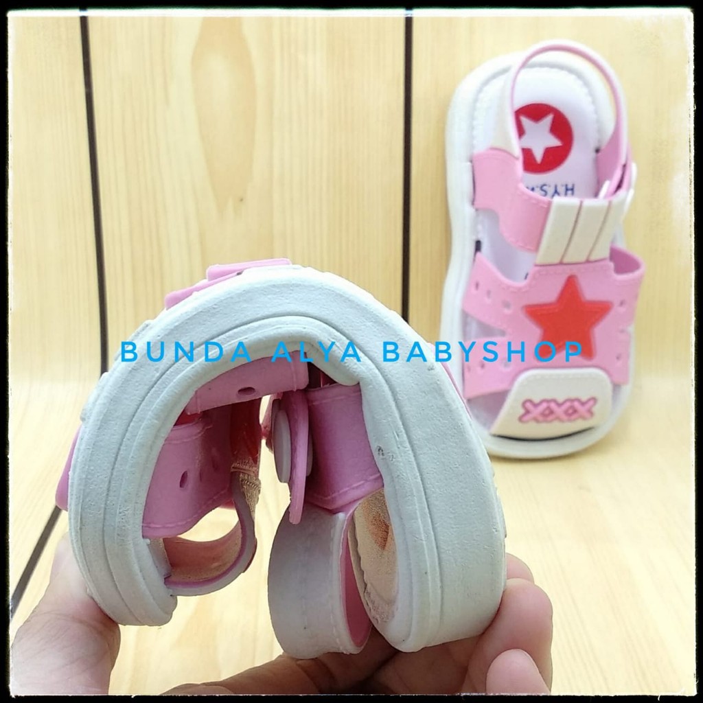 Sendal Anak Perempuan IMPORT Usia 6 Bulan 1 2 Tahun PINK - Sepatu Sandal Anak Cewek Bintang Lentur Alas Karet Anti Licin