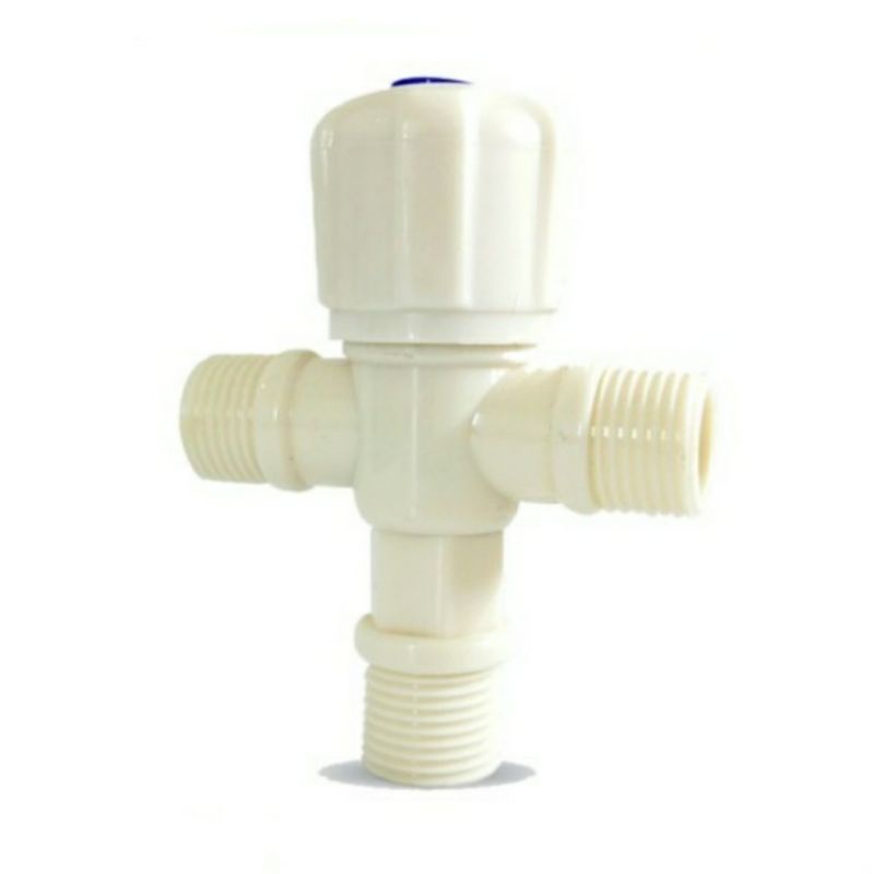 Kran T Shower Plastik PVC Stop Kran Tee
