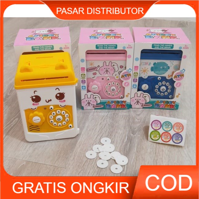 Celengan Anak Mini ATM Bank Karakter Celengan Brankas Piggy Bank - Mainan Edukasi Anak