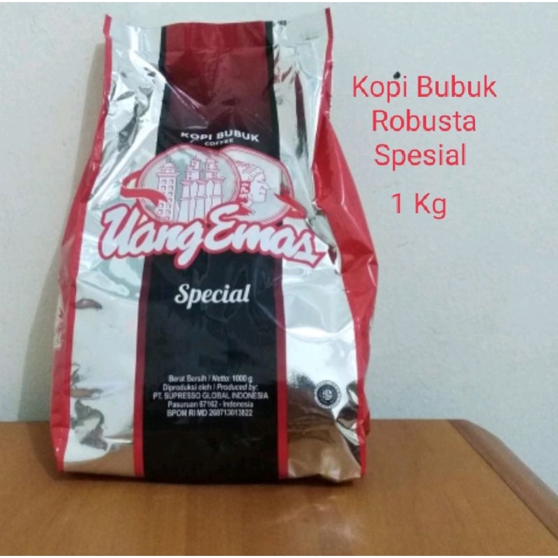 

Kopi Bubuk Robusta spesial Uang Emas 1kg