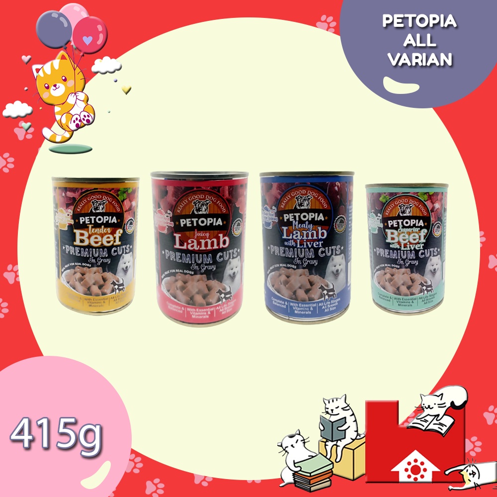 PETOPIA DOG 415GR - Makanan basah kaleng anjing 415 GR