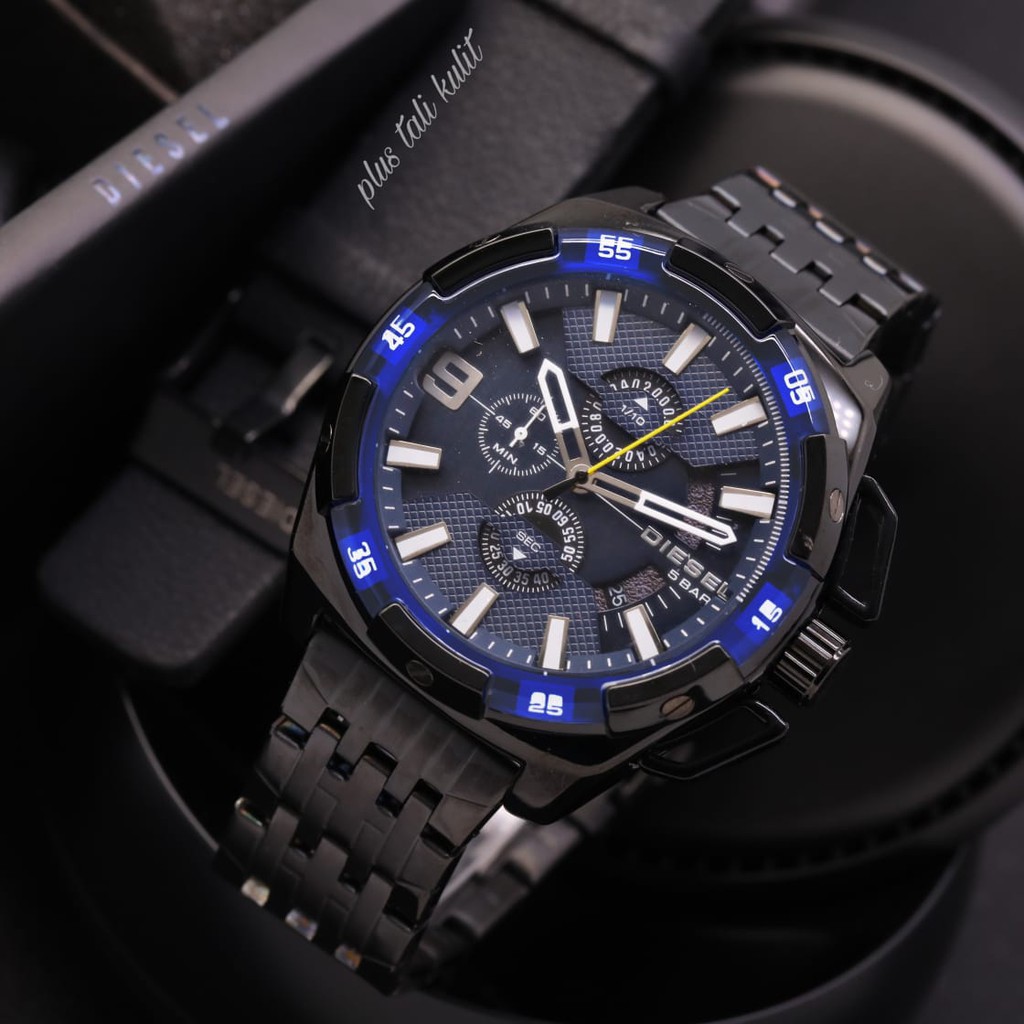 Jam Tangan Fashion Pria Diesel Chorno On Free Tali Kulit