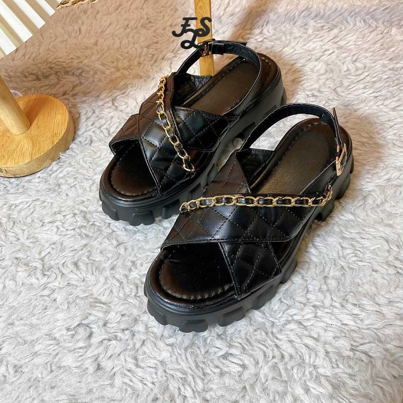 LUMMYSHOP SANDALS WANITA ROSE PLATFORM CHAIN IMPORT ( 3 VARIASI WARNA )