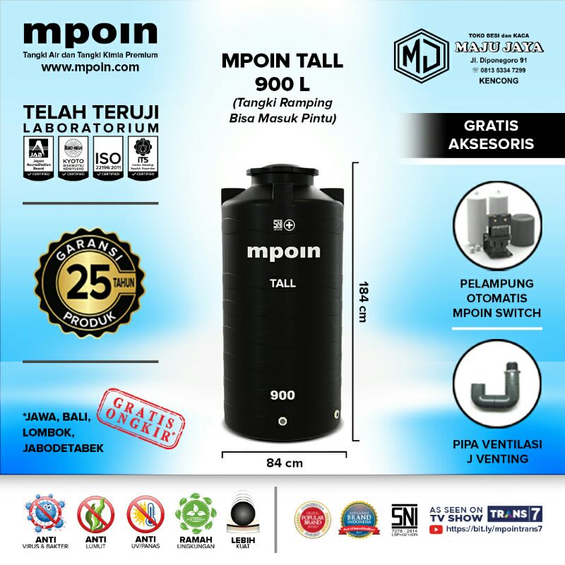 tandon/ tangki air ramping 900liter