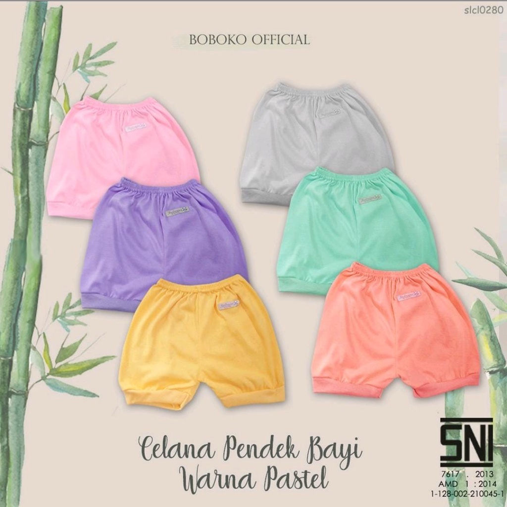 Boboko Celana Bayi Newborn Panjang Pendek Pop Warna Pastel 0-6 bln