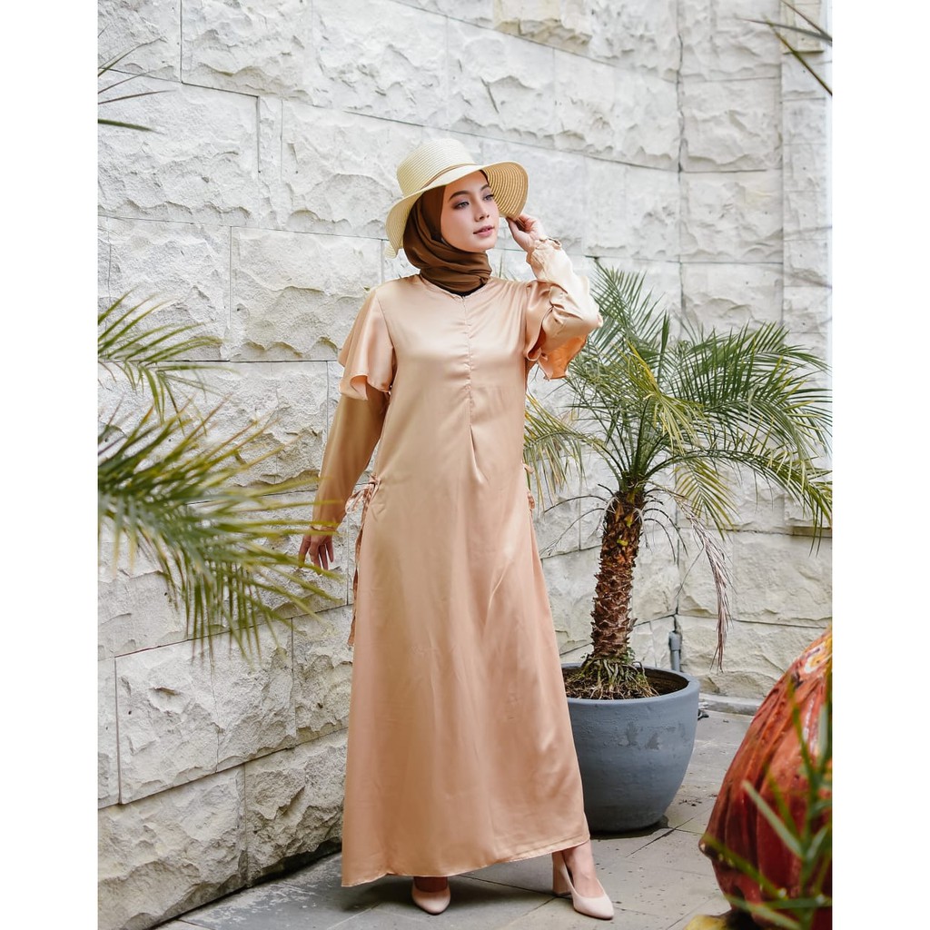 Cinnamon Dress / gamis muslimah wanita murah ootd outfit lebaran putih
