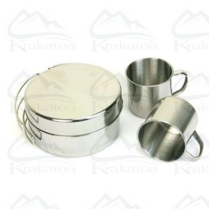 【COD】 Stainless Nesting Portable Cooking Set 8 in 1 + Gelas` Alat Masak Portabel` Makan Masakan